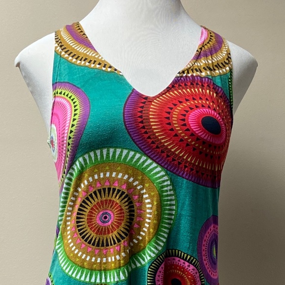 Aller Simplement Asymmetrical Boho Tank Dress Sz M - Picture 9 of 9